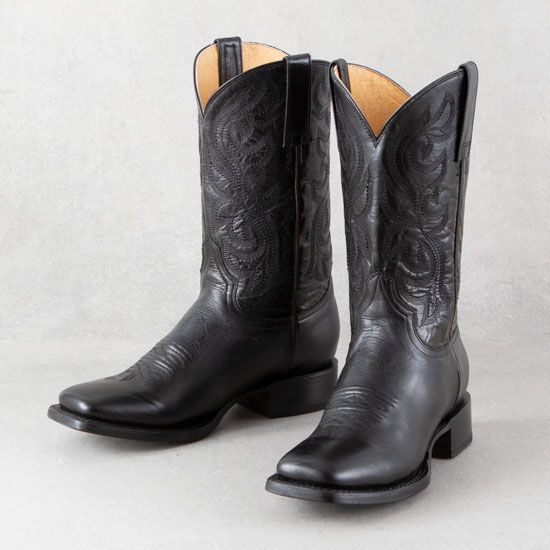 Roper Black Marbled Leather Parker Boots