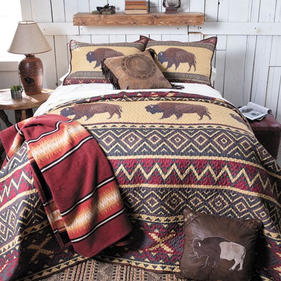 Yellowstone Brown Buffalo Quilt Set Bedding Collection