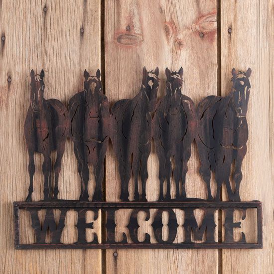 Rustic Welcome Horse Wall Sign