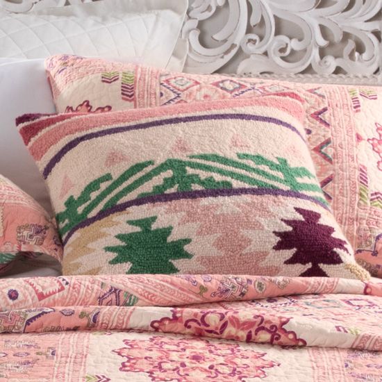 Desert Rose Aztec Hooked Pillow