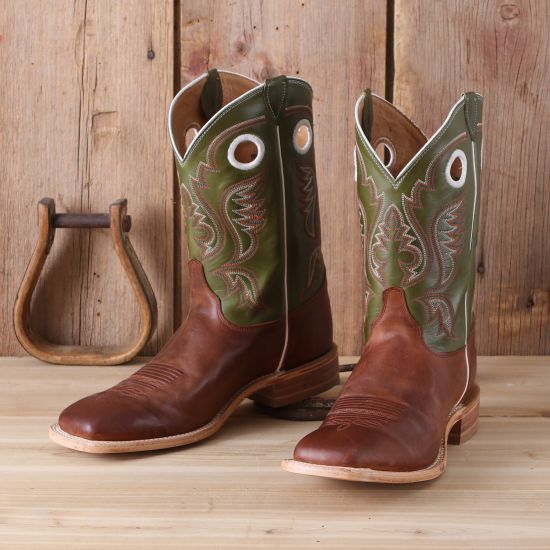 Justin Men's Green Shaft Bent Rail Boots