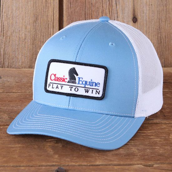 Classic Equine Embroidered Patch Blue/White Ball Cap