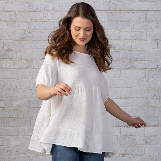 Country Grace Flowy White Top