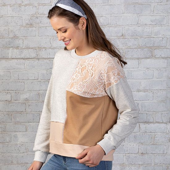 Country Grace Color Block Lace Top