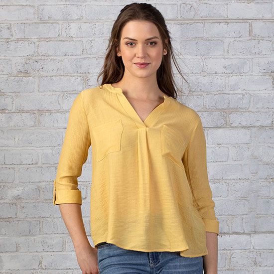 Country Grace Honey Button Top