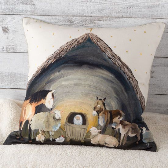Country Grace Nativity Pillow