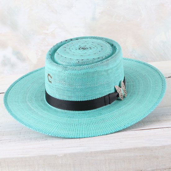 Charlie One Horse Turquoise Guardian Straw Hat