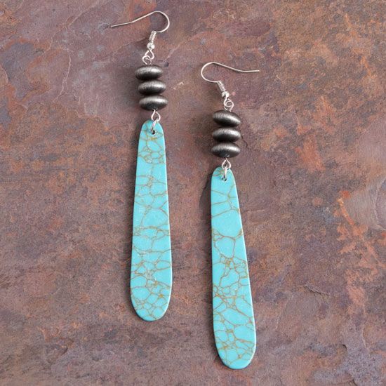 Turquoise Navajo Slab Earring