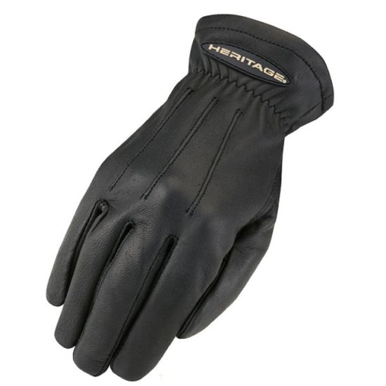 Heritage Black Deerskin Winter Trail Gloves