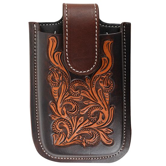 Martin Floral Tooled/Dyed Edge Iphone Holder