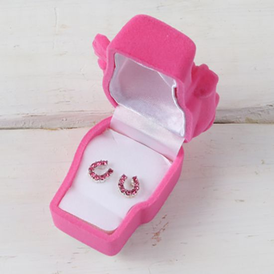 Girls' Pink Horseshoe Earrings