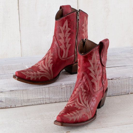 Red ankle cowboy boots on sale