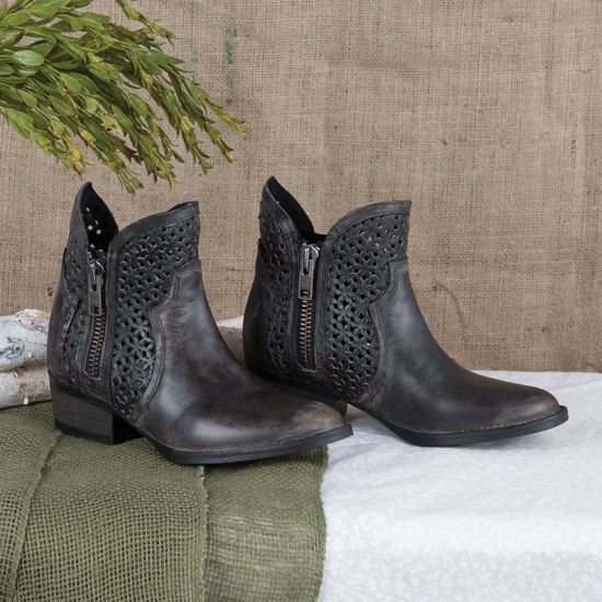 Corral Circle G Black Cut Out Booties