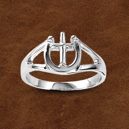 Kelly Herd Sterling Horseshoe and Cross Ring