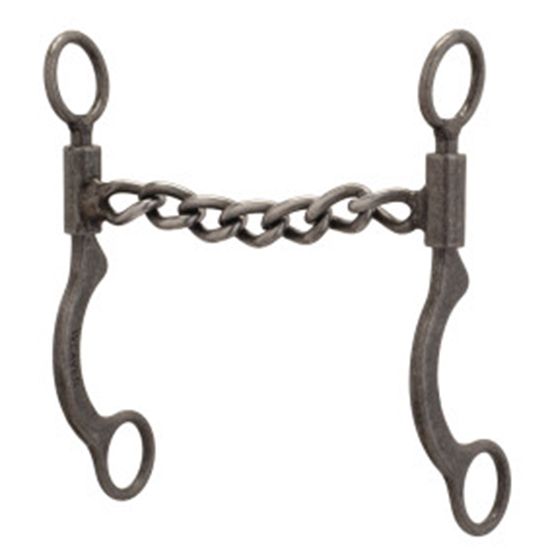Pro Series Short 6-1/2" Cheek Horse Bit, Buffed Black, Sweet Iron Chain