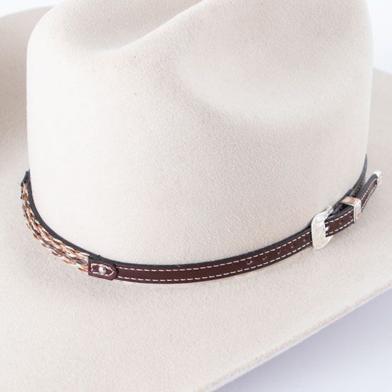Leather Hatband with Horse Hair
