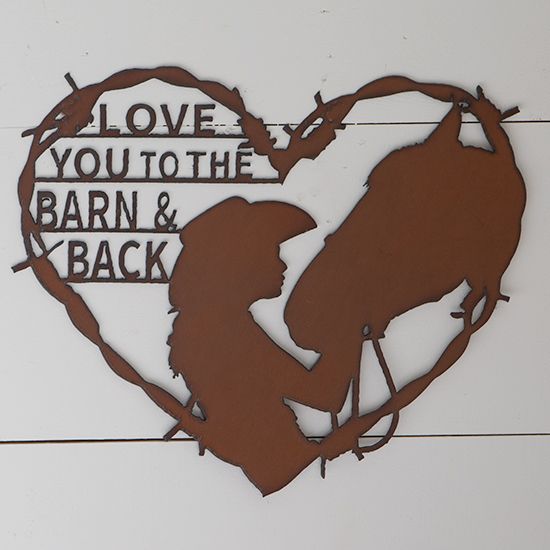 Love You to the Barn and Back Metal Wall Art
