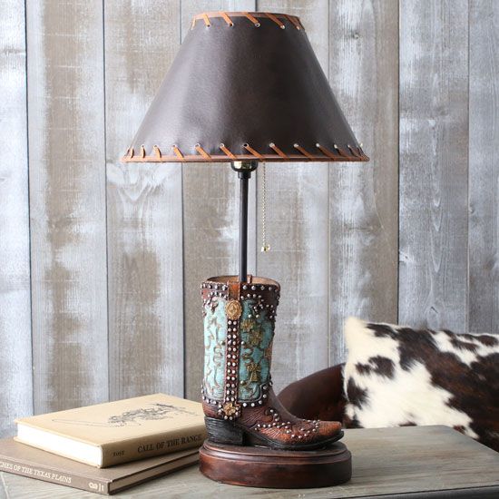 Turquoise Boot Accent Lamp