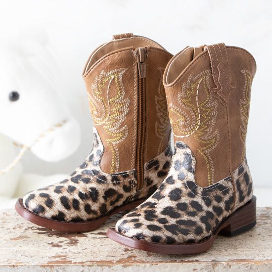 Roper Glitter Leopard Toddler Boots