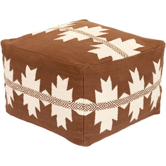 Andrea Brown Stripe Pouf