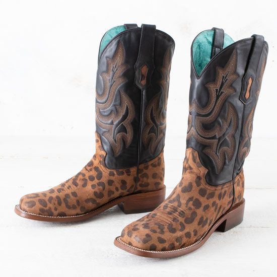 Corral Leopard Square Toe Boots