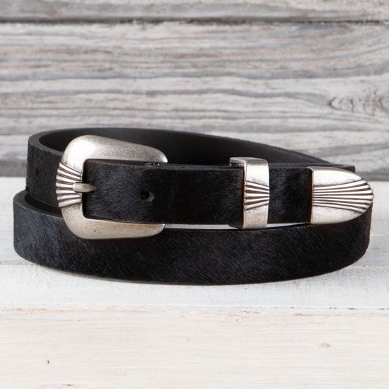 Wrangler Hair-on Hide Leather Belt
