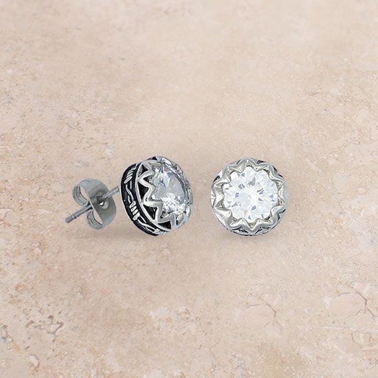 Montana Silversmiths Crystal Barbed Wire Stud Earrings