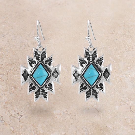 Montana Silversmiths Turquoise Star Earings