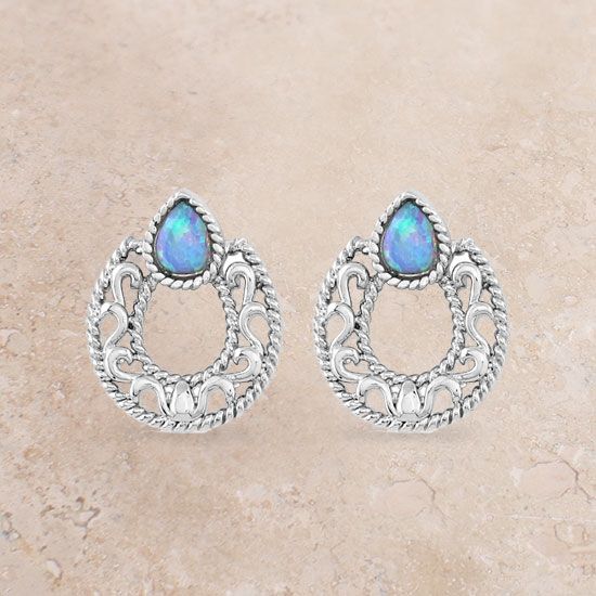 Montana Silversmiths Roped In Horseshoe Earrings