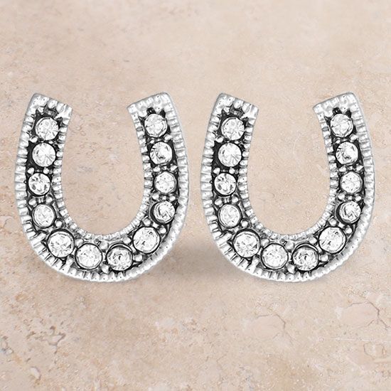 Crystal Clear Horseshoe Earrings