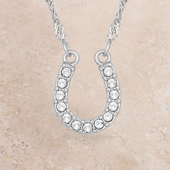 Crystal Clear Horseshoe Necklace By Montana Silversmtihs