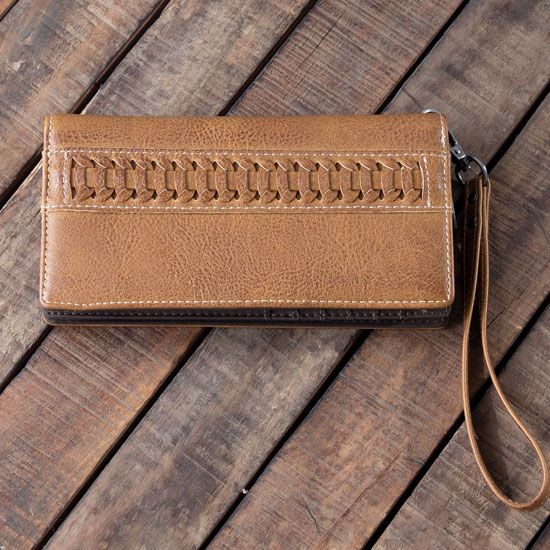 Wrangler Brown Stitch Accent Wallet