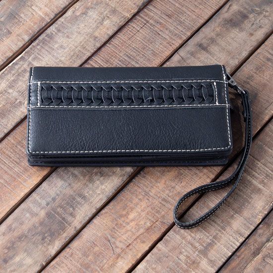 Wrangler Black Stitch Accent Wallet