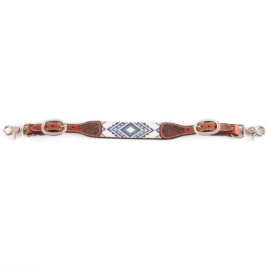 Circle Y Infinity Blue Diamond Beaded Wither Strap