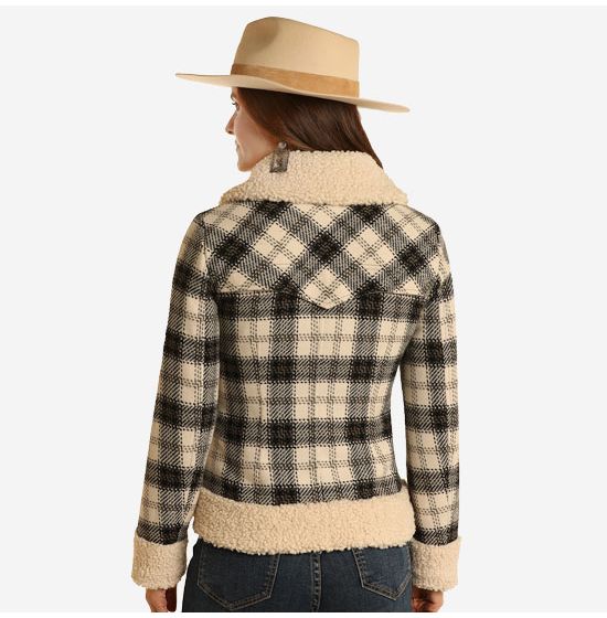 Berber checked coat outlet