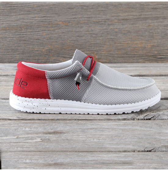 Red hey top dude shoes