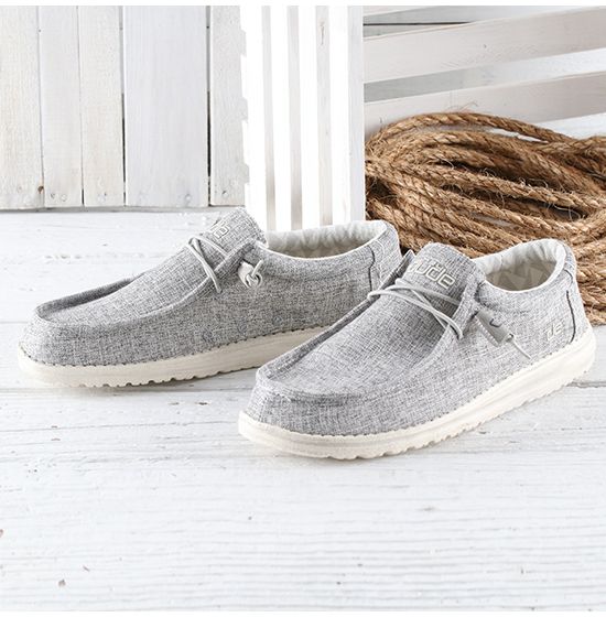 Hey Dude Wally Linen Iron Shoes