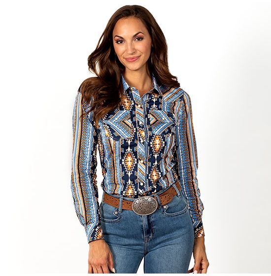 Rock & Roll Denim Carlin Aztec Top