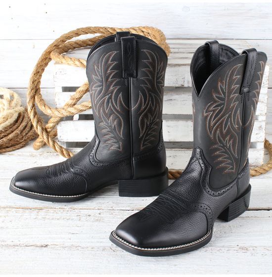 black cowboy boots