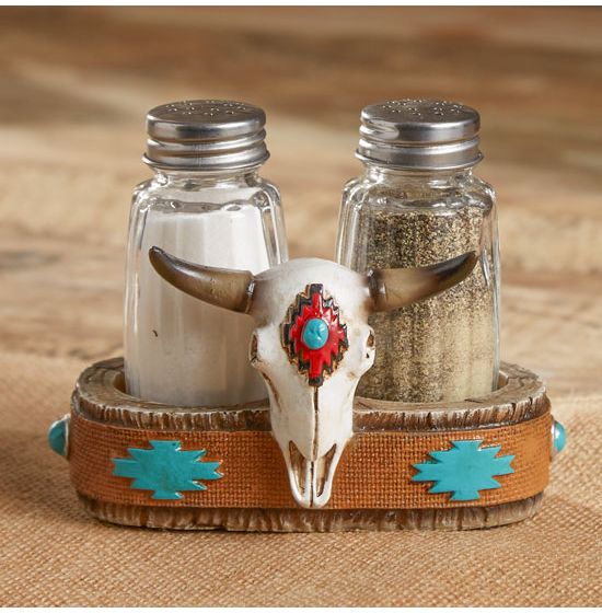 Valley Cow Skull Salt and Pepper Holder