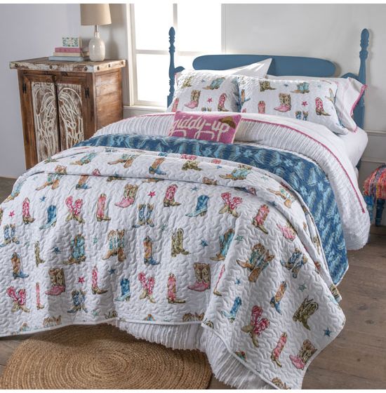 Thunderbird Boots Indigo Quilted Bedding Collection