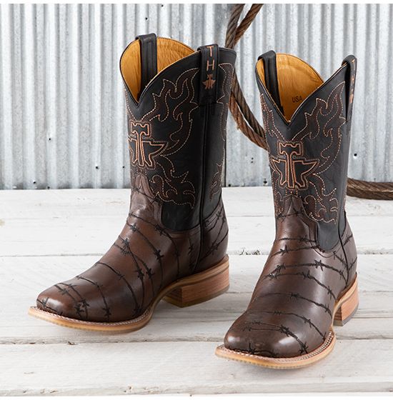 Tin Haul Mens Longhorn Lights Out Boots