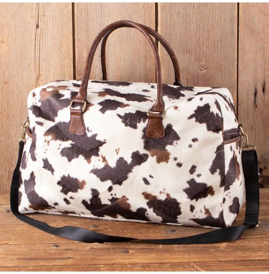 Weekend Getaway Bag in Cow Print