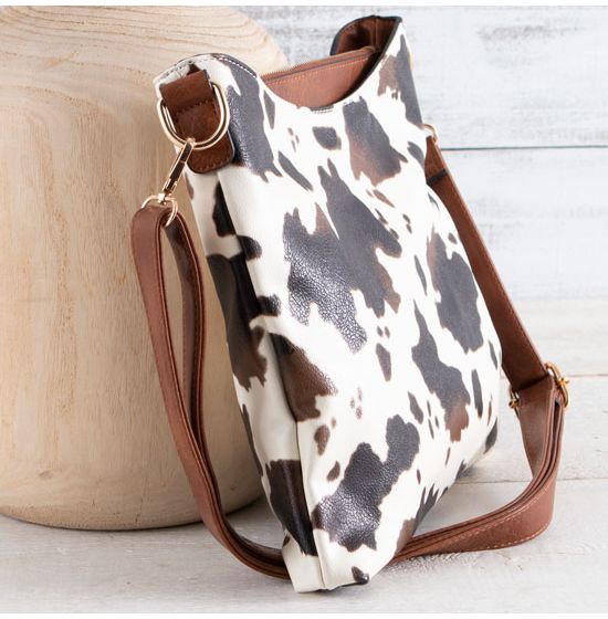 H&D Accessories, Inc Clear Cow Print Crossbody Bag