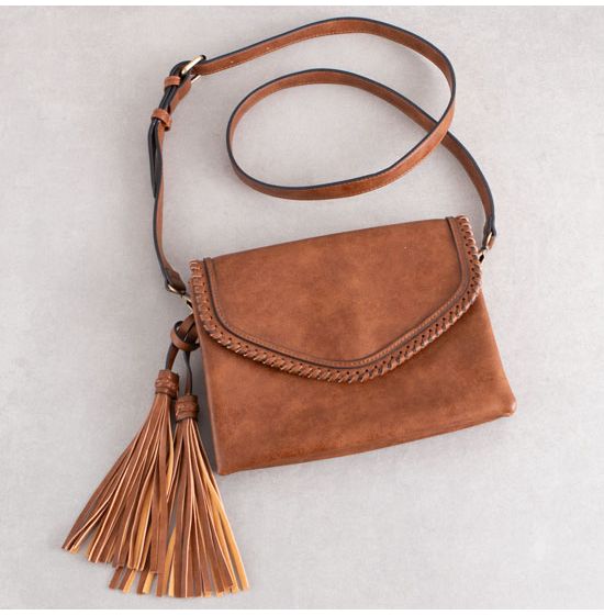 Brown Fringe Crossbody Bag