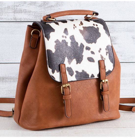 Cow Print Traveler Backpack