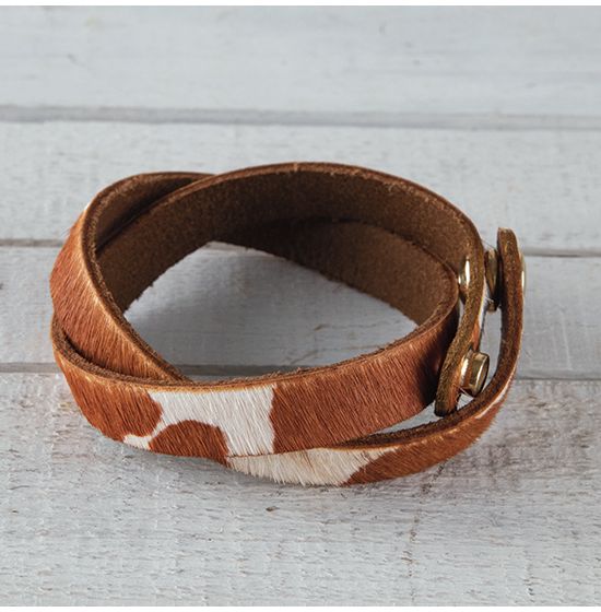 Double Wrap Leather Bracelet in Grizzly or Coal – Wisdom River Designs