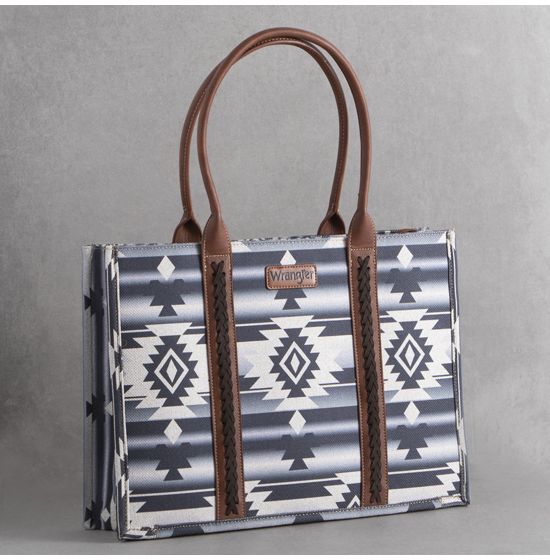 Wrangler Southwest Dark Gray Canvas Large Tote Bag