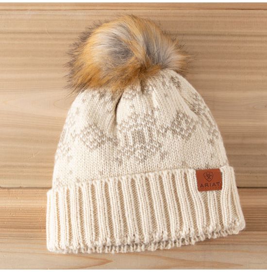 Ariat Patrona Cream Pom Beanie