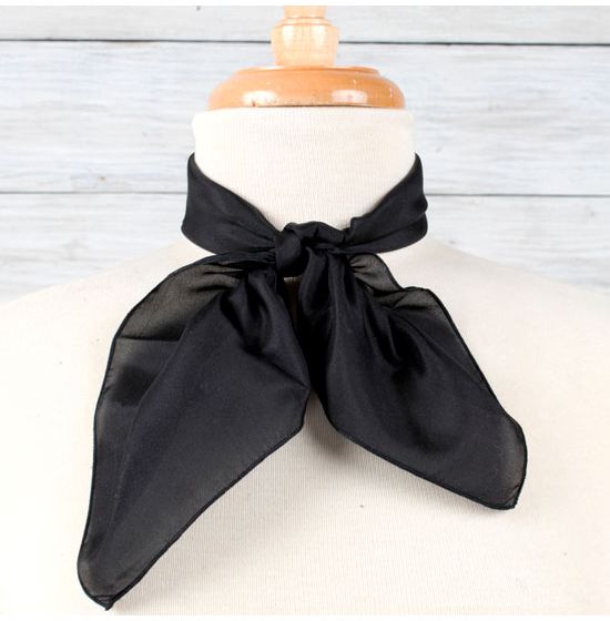 Solid Black Silk Show Scarf